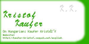 kristof kaufer business card